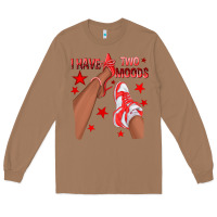 Toasted Coconut Bright Red I Have Two Moods Afro Girl Sneakers Long Sleeve Tee - texasbilliewilder