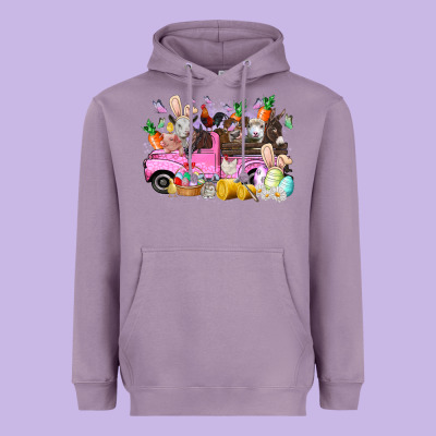 Easter Day Farm Animals Truck Heavyweight Hoodie Designed By Racoondesign