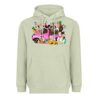 Matcha easter day farm animals truck Heavyweight Hoodie - RacoonDesign