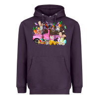 Plum easter day farm animals truck Heavyweight Hoodie - RacoonDesign