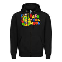 Black back to school with school bag Zipper Hoodie - texasbilliewilder