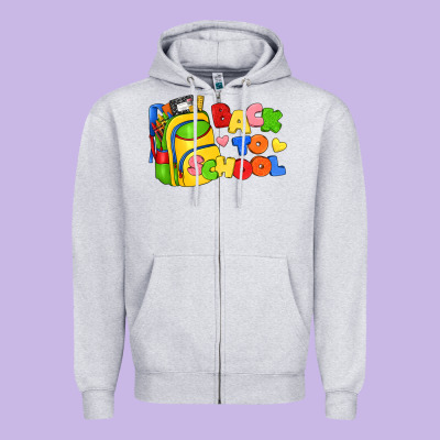 Back To School With School Bag Zipper Hoodie Designed By Texasbilliewilder