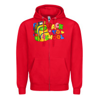 Red back to school with school bag Zipper Hoodie - texasbilliewilder
