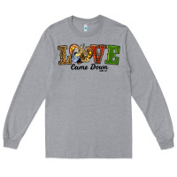 Heather Grey Love Came Down Baby Jesus Christmas Long Sleeve Tee - RanaPortraitStore