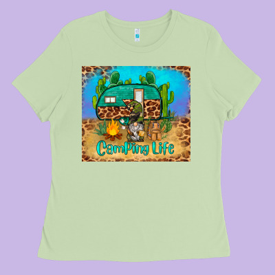 Camping Life Tumbler Ladies Tee Designed By Barkaloodesign