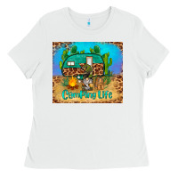 White camping life tumbler Ladies Tee - BarkalooDesign