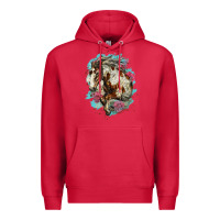 Cardinal mustang horse with floral background Premium Hoodie - LillyAllenDesigns