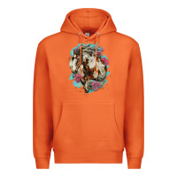 Carrot mustang horse with floral background Premium Hoodie - LillyAllenDesigns