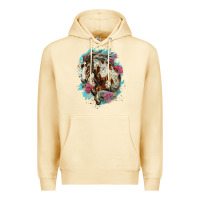Pina Colada mustang horse with floral background Premium Hoodie - LillyAllenDesigns