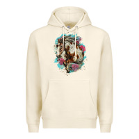 Tofu mustang horse with floral background Premium Hoodie - LillyAllenDesigns