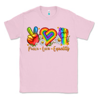 Bubblegum Pink peace love equality Classic Tee - texasbilliewilder