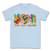Dusty Blue peace love equality Classic Tee - texasbilliewilder
