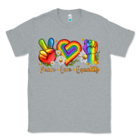 Heather Grey peace love equality Classic Tee - texasbilliewilder