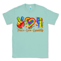 Seafoam peace love equality Classic Tee - texasbilliewilder