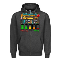 Charcoal Heather battery life of a bus driver Zipper Hoodie - texasbilliewilder
