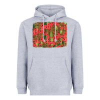 Heather Grey watermelon leopard pattern background Heavyweight Hoodie - HRA Design Shop