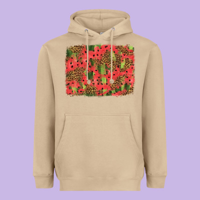 Watermelon Leopard Pattern Background Heavyweight Hoodie Designed By Hra Design Shop