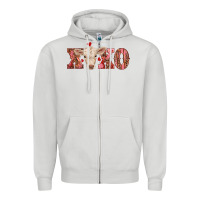 Dove Grey xoxo charolais calf Zipper Hoodie - RanaPortraitStore