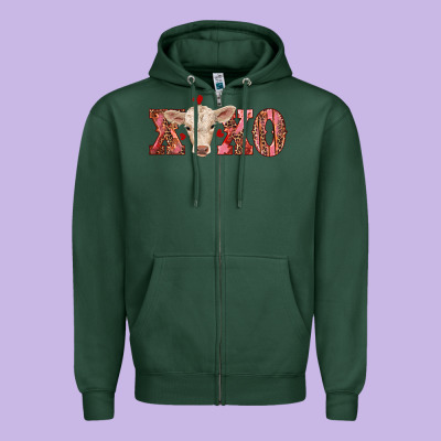 Xoxo Charolais Calf Zipper Hoodie Designed By Ranaportraitstore