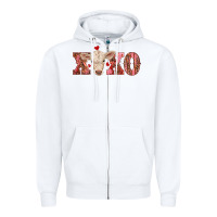 White xoxo charolais calf Zipper Hoodie - RanaPortraitStore