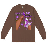 Chestnut Purple I Have Two Moods Afro Girl Sneakers Long Sleeve Tee - texasbilliewilder