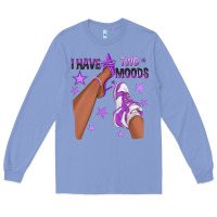 Colony Blue Purple I Have Two Moods Afro Girl Sneakers Long Sleeve Tee - texasbilliewilder