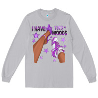 Moon Dust Purple I Have Two Moods Afro Girl Sneakers Long Sleeve Tee - texasbilliewilder
