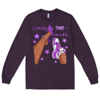 Plum Purple I Have Two Moods Afro Girl Sneakers Long Sleeve Tee - texasbilliewilder