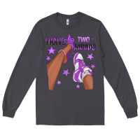 Smoke Purple I Have Two Moods Afro Girl Sneakers Long Sleeve Tee - texasbilliewilder