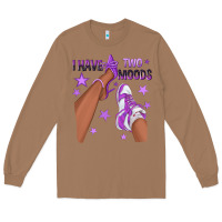 Toasted Coconut Purple I Have Two Moods Afro Girl Sneakers Long Sleeve Tee - texasbilliewilder