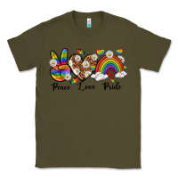Army Green peace love pride Classic Tee - texasbilliewilder