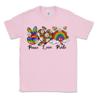 Bubblegum Pink peace love pride Classic Tee - texasbilliewilder