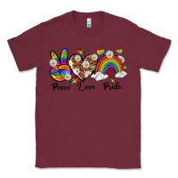 Burgundy peace love pride Classic Tee - texasbilliewilder