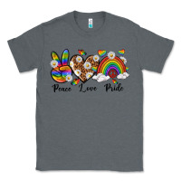 Charcoal Heather peace love pride Classic Tee - texasbilliewilder