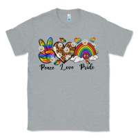 Heather Grey peace love pride Classic Tee - texasbilliewilder