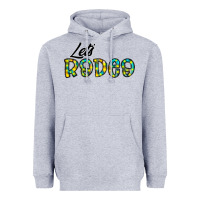 Heather Grey let's rodeo Heavyweight Hoodie - CowhideDigitalArt