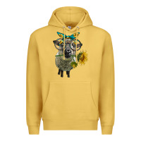 Antique Gold cute hempshire sheep with eyeglasses Premium Hoodie - LillyAllenDesigns