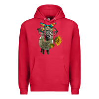 Cardinal cute hempshire sheep with eyeglasses Premium Hoodie - LillyAllenDesigns