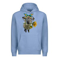 Colony Blue cute hempshire sheep with eyeglasses Premium Hoodie - LillyAllenDesigns