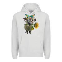 Dove Grey cute hempshire sheep with eyeglasses Premium Hoodie - LillyAllenDesigns