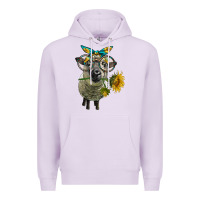 Lilac cute hempshire sheep with eyeglasses Premium Hoodie - LillyAllenDesigns