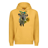 Mustard cute hempshire sheep with eyeglasses Premium Hoodie - LillyAllenDesigns