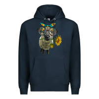 Navy cute hempshire sheep with eyeglasses Premium Hoodie - LillyAllenDesigns