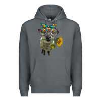 Rock cute hempshire sheep with eyeglasses Premium Hoodie - LillyAllenDesigns