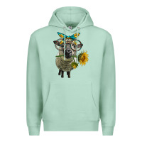 Seafoam cute hempshire sheep with eyeglasses Premium Hoodie - LillyAllenDesigns