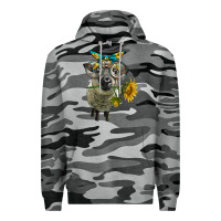 Slate Camo cute hempshire sheep with eyeglasses Premium Hoodie - LillyAllenDesigns