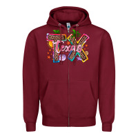 Burgundy texas summer Zipper Hoodie - Zillion Design Studio