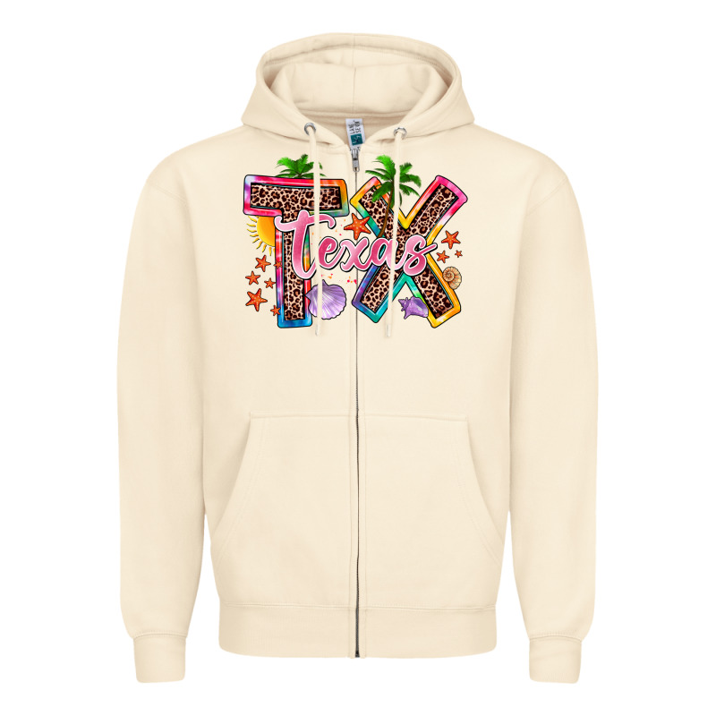 Texas Summer Zipper Hoodie by Zillion Design Studio | Teevron