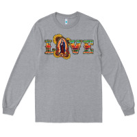 Heather Grey Love Lady Of Guadalupe Long Sleeve Tee - RanaPortraitStore