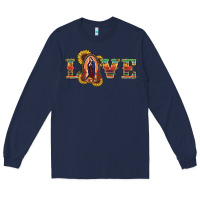 Navy Love Lady Of Guadalupe Long Sleeve Tee - RanaPortraitStore
